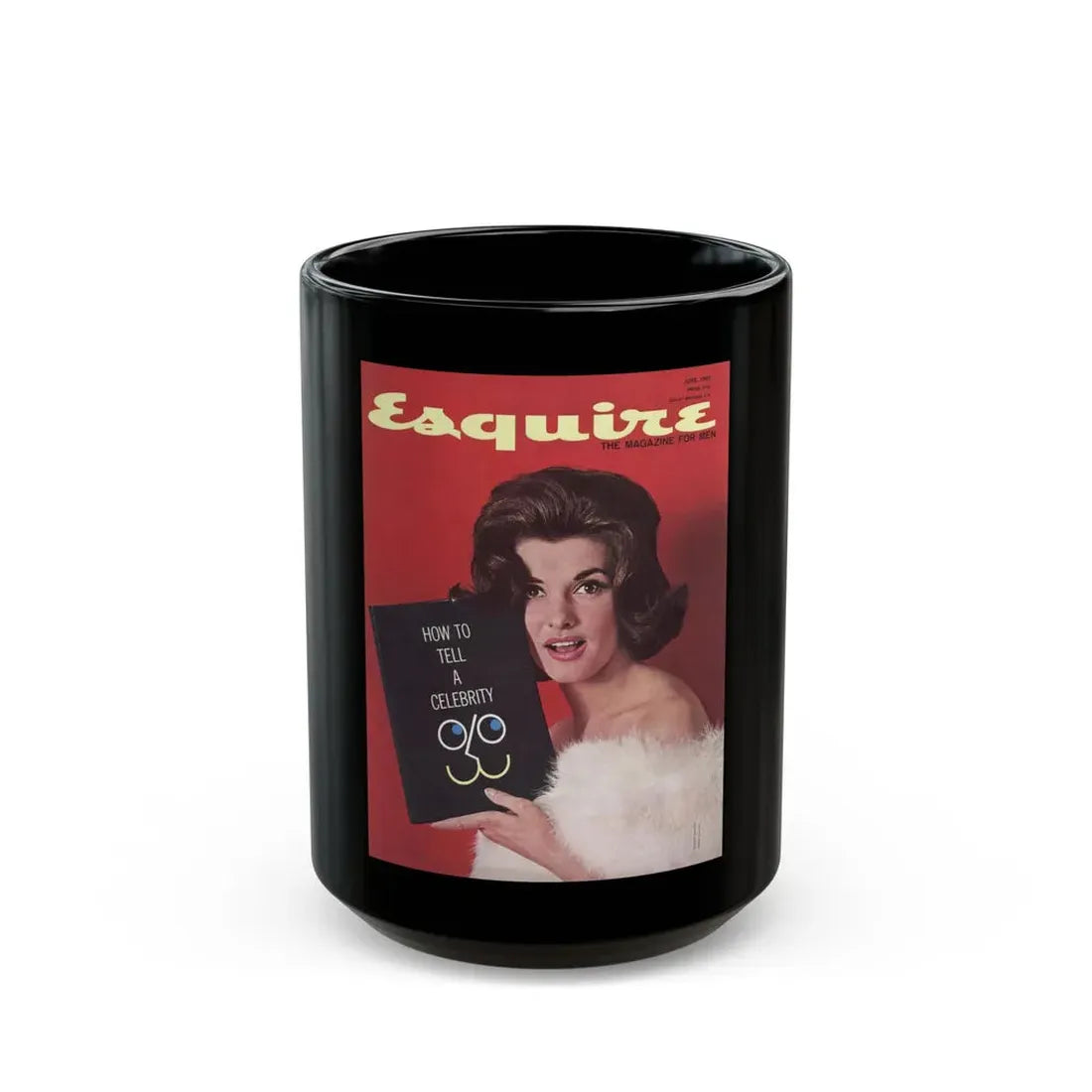 Nancy Kovack #94 - Esquire June 1961 (Vintage Female Icon) Black Coffee Mug 15oz - Go Mug Yourself