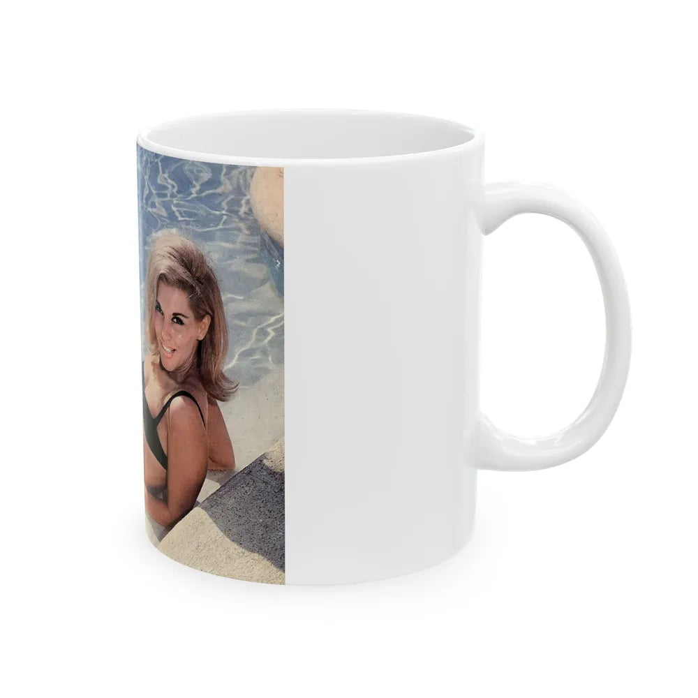 Nancy Kovack #99 (Vintage Female Icon) White Coffee Mug-Go Mug Yourself