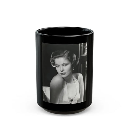 Nancy Olson #03 (Vintage Female Icon) Black Coffee Mug-15oz-Go Mug Yourself