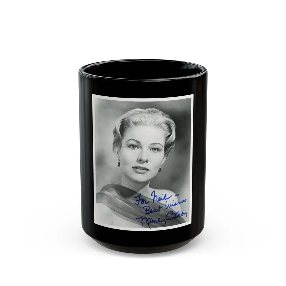 Nancy Olson #05 (Vintage Female Icon) Black Coffee Mug-15oz-Go Mug Yourself