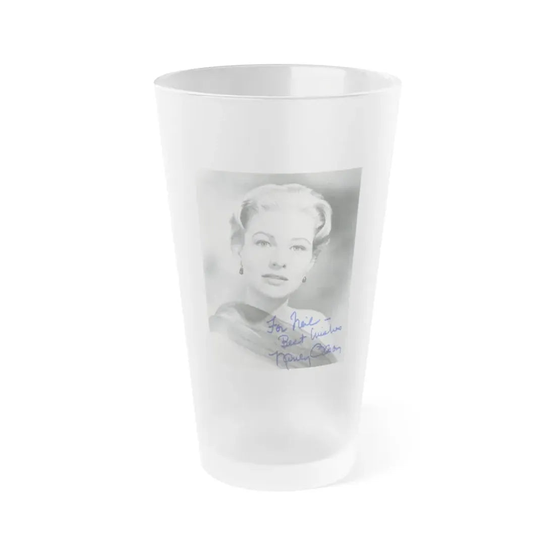 Nancy Olson #05 (Vintage Female Icon) Frosted Pint Glass 16oz 16oz Frosted - Go Mug Yourself