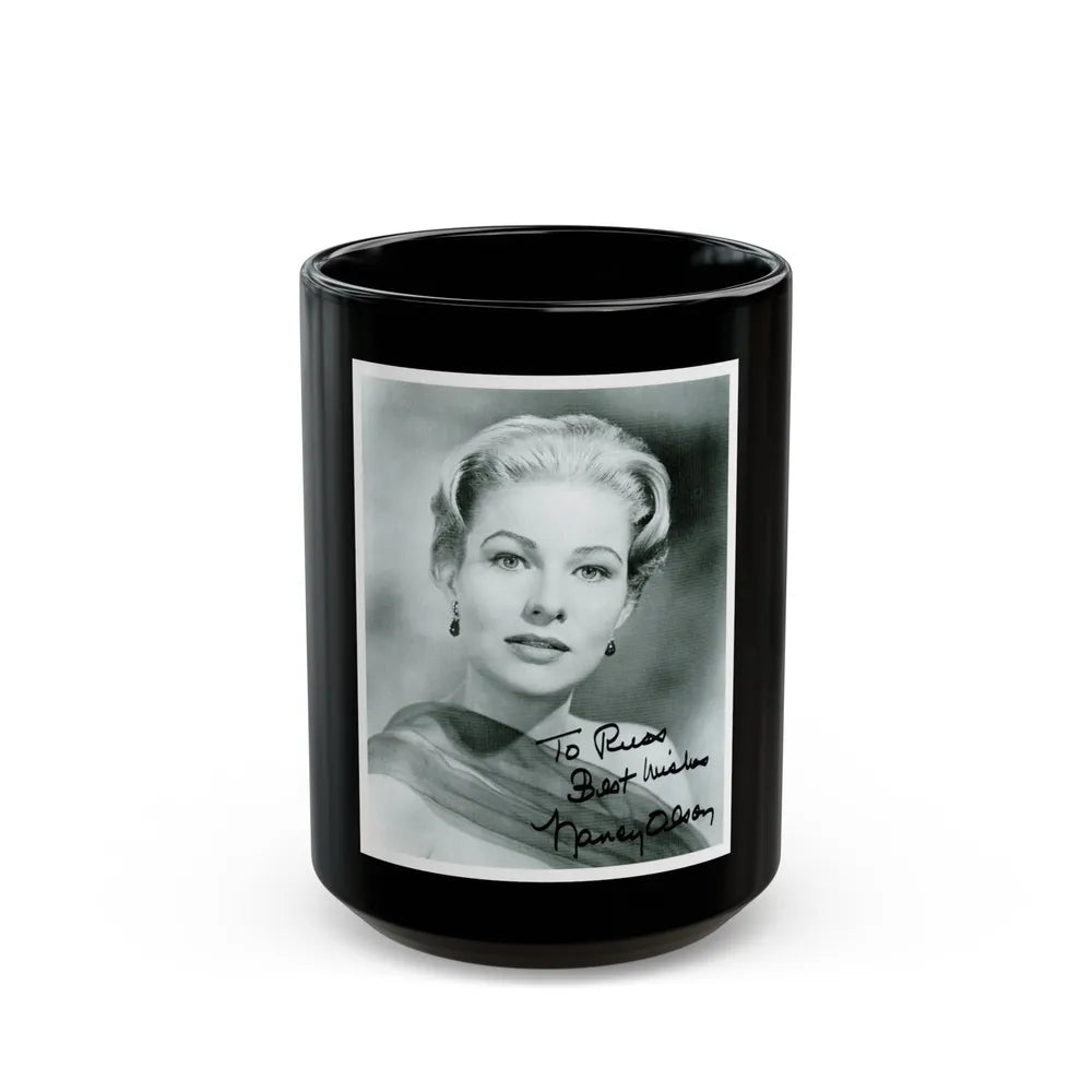 Nancy Olson #051 (Vintage Female Icon) Black Coffee Mug-15oz-Go Mug Yourself