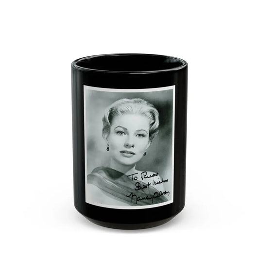 Nancy Olson #051 (Vintage Female Icon) Black Coffee Mug 15oz - Go Mug Yourself