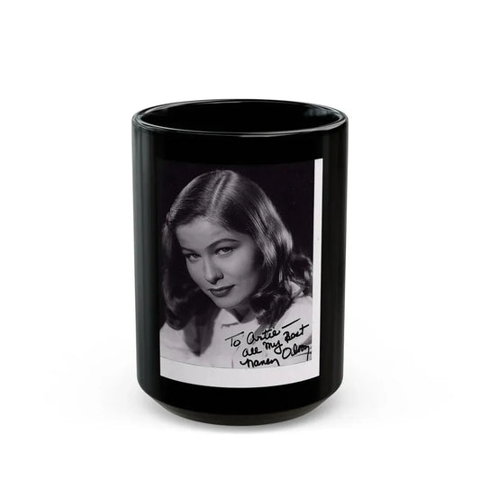 Nancy Olson #07 (Vintage Female Icon) Black Coffee Mug 15oz - Go Mug Yourself