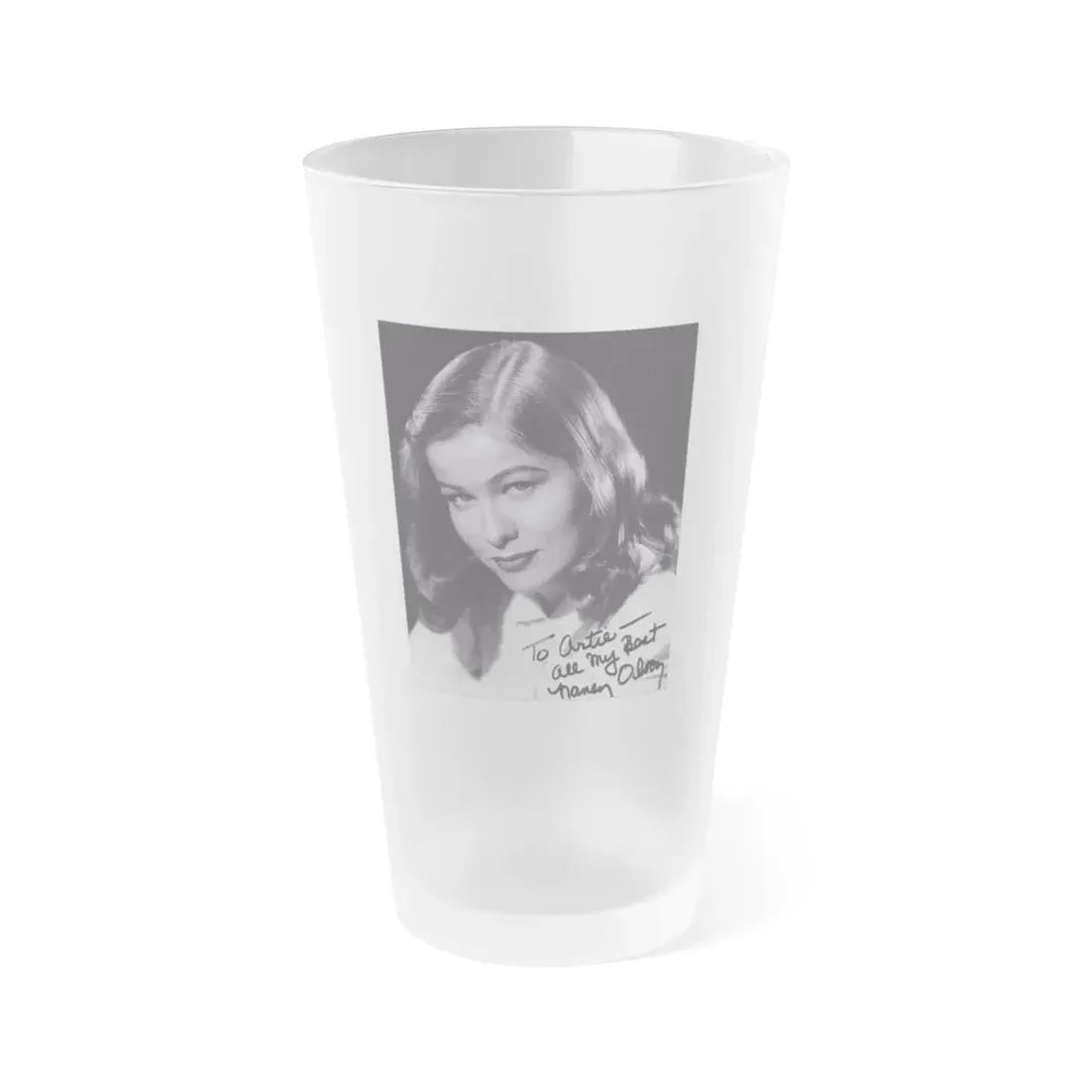 Nancy Olson #07 (Vintage Female Icon) Frosted Pint Glass 16oz 16oz Frosted - Go Mug Yourself