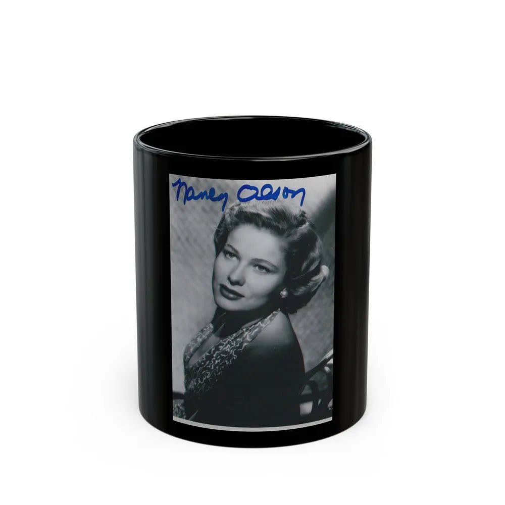 Nancy Olson #09 (Vintage Female Icon) Black Coffee Mug-11oz-Go Mug Yourself