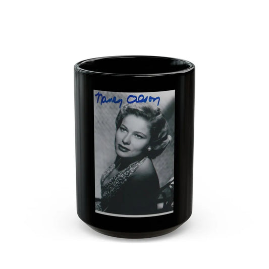 Nancy Olson #09 (Vintage Female Icon) Black Coffee Mug-15oz-Go Mug Yourself