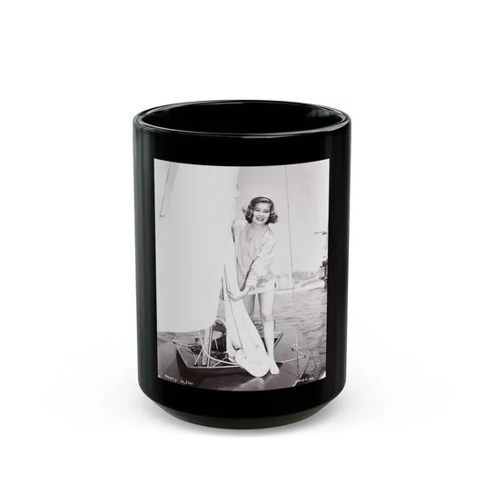 Nancy Olson #15 (Vintage Female Icon) Black Coffee Mug 15oz - Go Mug Yourself