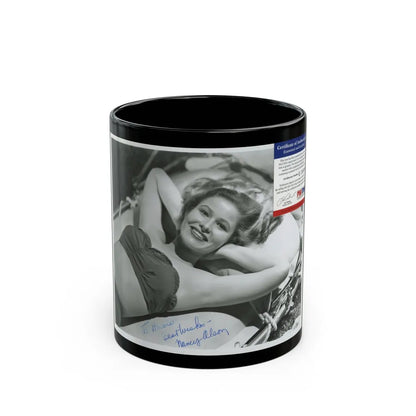 Nancy Olson #18 (Vintage Female Icon) Black Coffee Mug-11oz-Go Mug Yourself