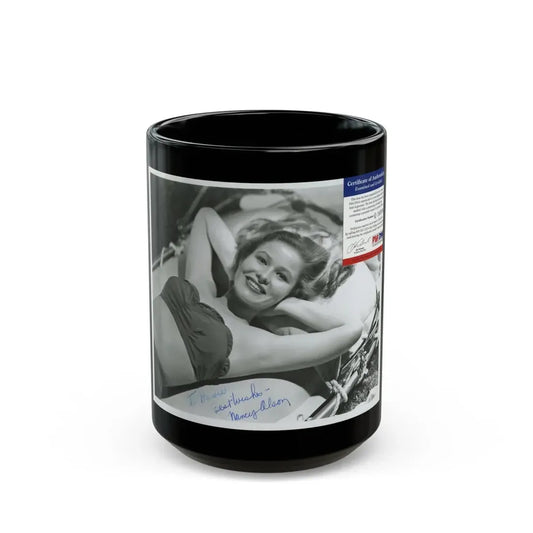 Nancy Olson #18 (Vintage Female Icon) Black Coffee Mug 15oz - Go Mug Yourself