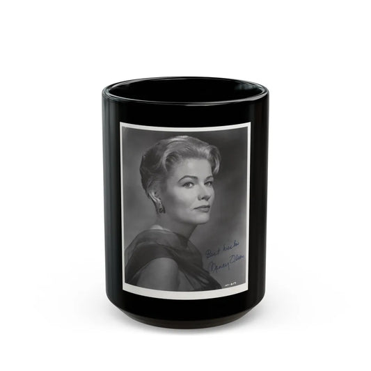 Nancy Olson #22 (Vintage Female Icon) Black Coffee Mug-15oz-Go Mug Yourself