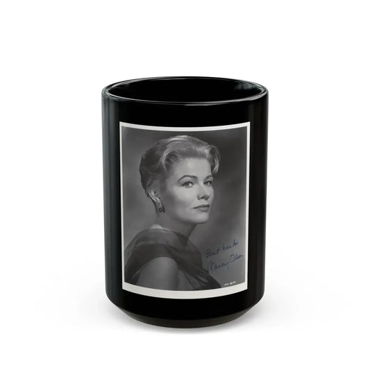 Nancy Olson #22 (Vintage Female Icon) Black Coffee Mug 15oz - Go Mug Yourself
