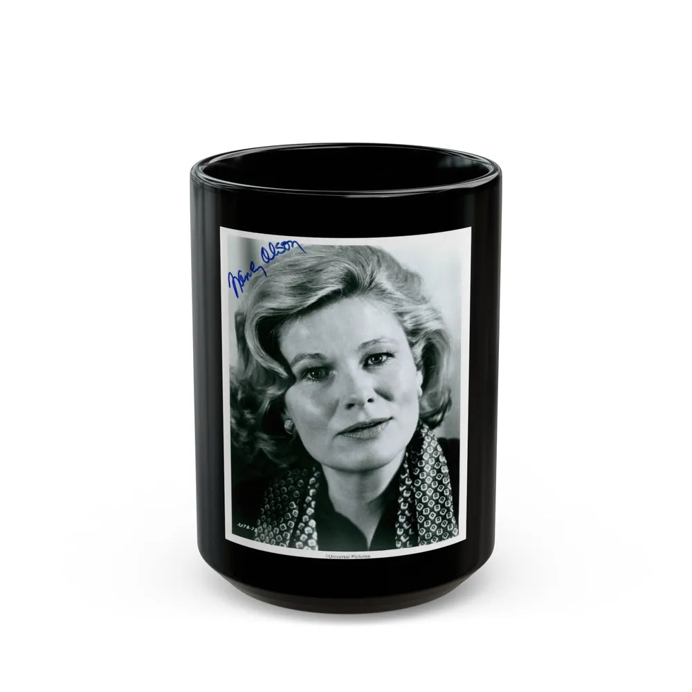 Nancy Olson #23 (Vintage Female Icon) Black Coffee Mug-15oz-Go Mug Yourself