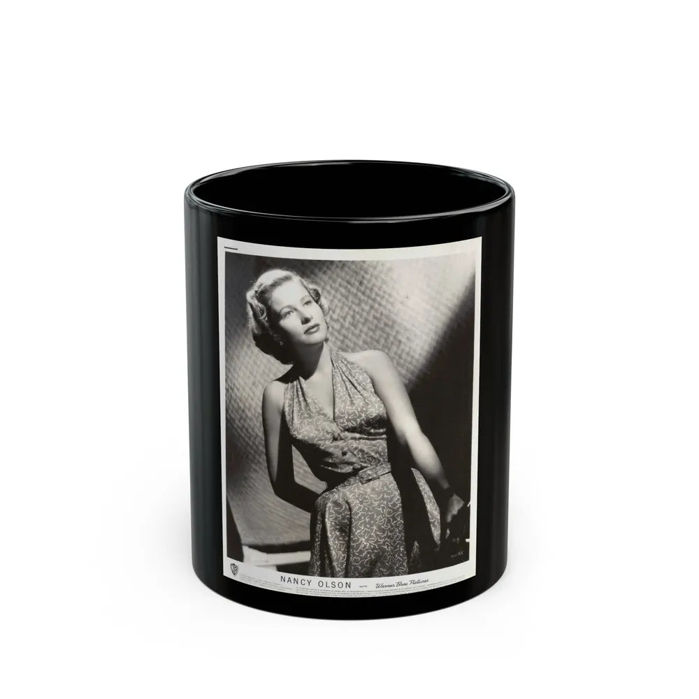 Nancy Olson #24 (Vintage Female Icon) Black Coffee Mug-11oz-Go Mug Yourself