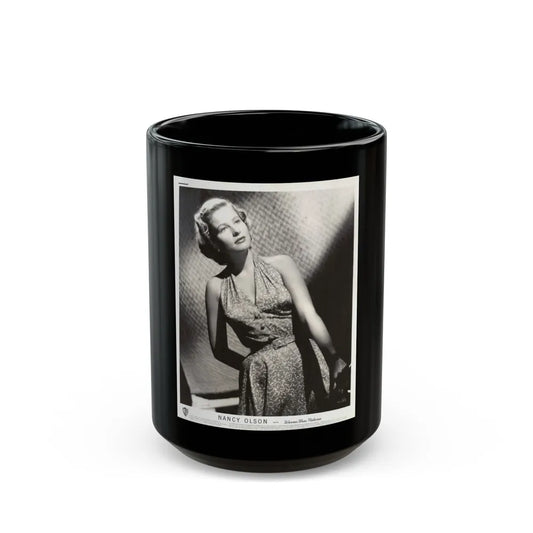 Nancy Olson #24 (Vintage Female Icon) Black Coffee Mug-15oz-Go Mug Yourself