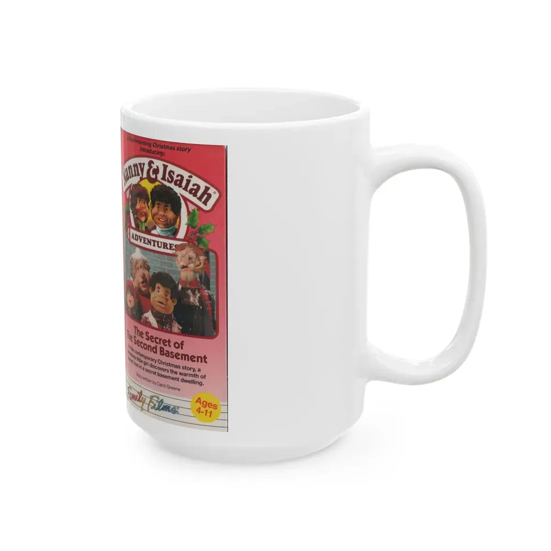 NANNY AND ISAIAH ADVENTURES THE SECRET OF0THE SECOND BASEMENT (VHS COVER) - White Coffee Mug - Go Mug Yourself