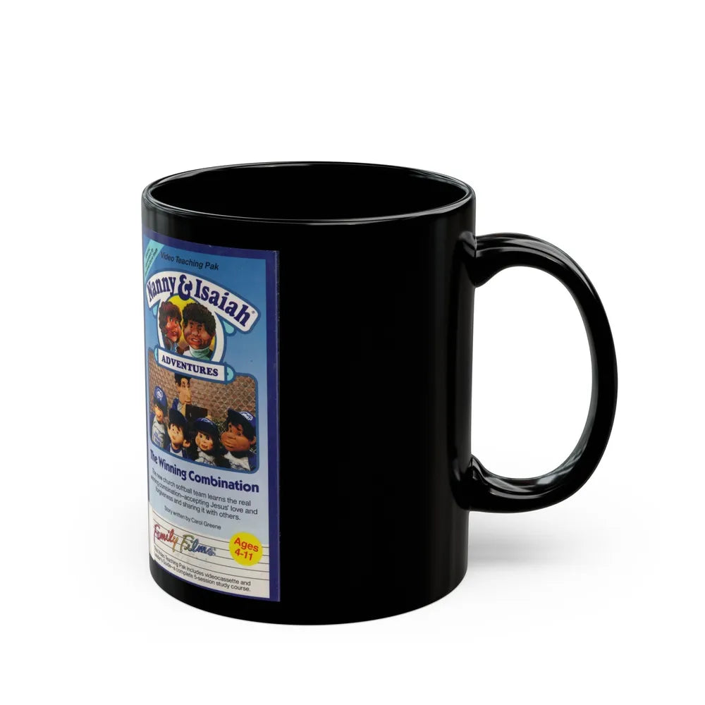 NANNY AND ISAIAH ADVENTURES THE WINNING COMBINATION (VHS COVER) - Black Coffee Mug-Go Mug Yourself