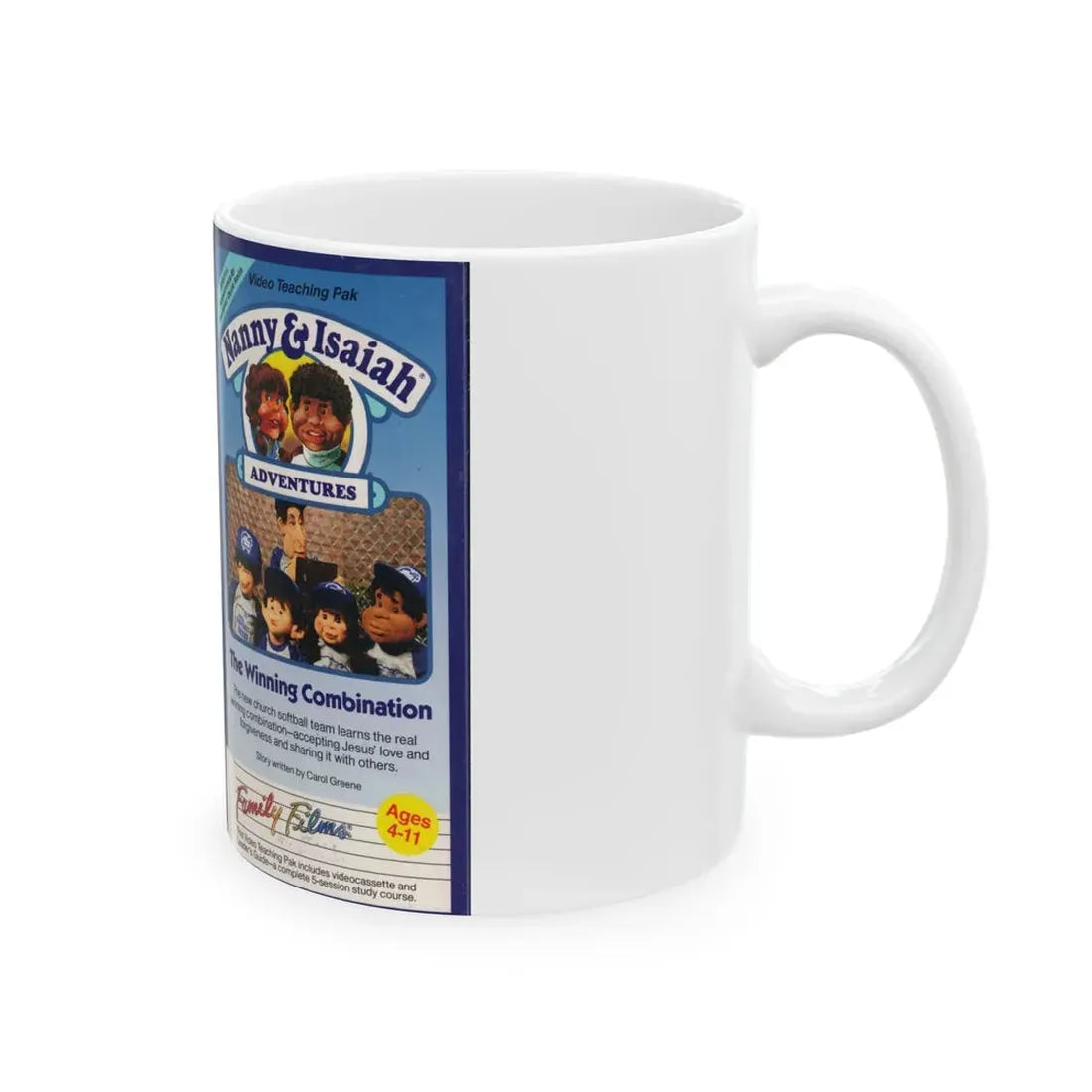 NANNY AND ISAIAH ADVENTURES THE WINNING COMBINATION (VHS COVER) - White Coffee Mug - Go Mug Yourself
