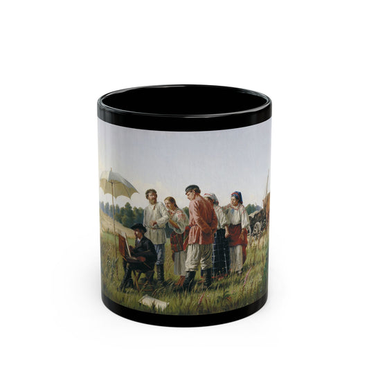 Narkiz Nikolaevich Bunin (1856-1912) Uninvited Criticism - Black Coffee Mug-11oz-Go Mug Yourself
