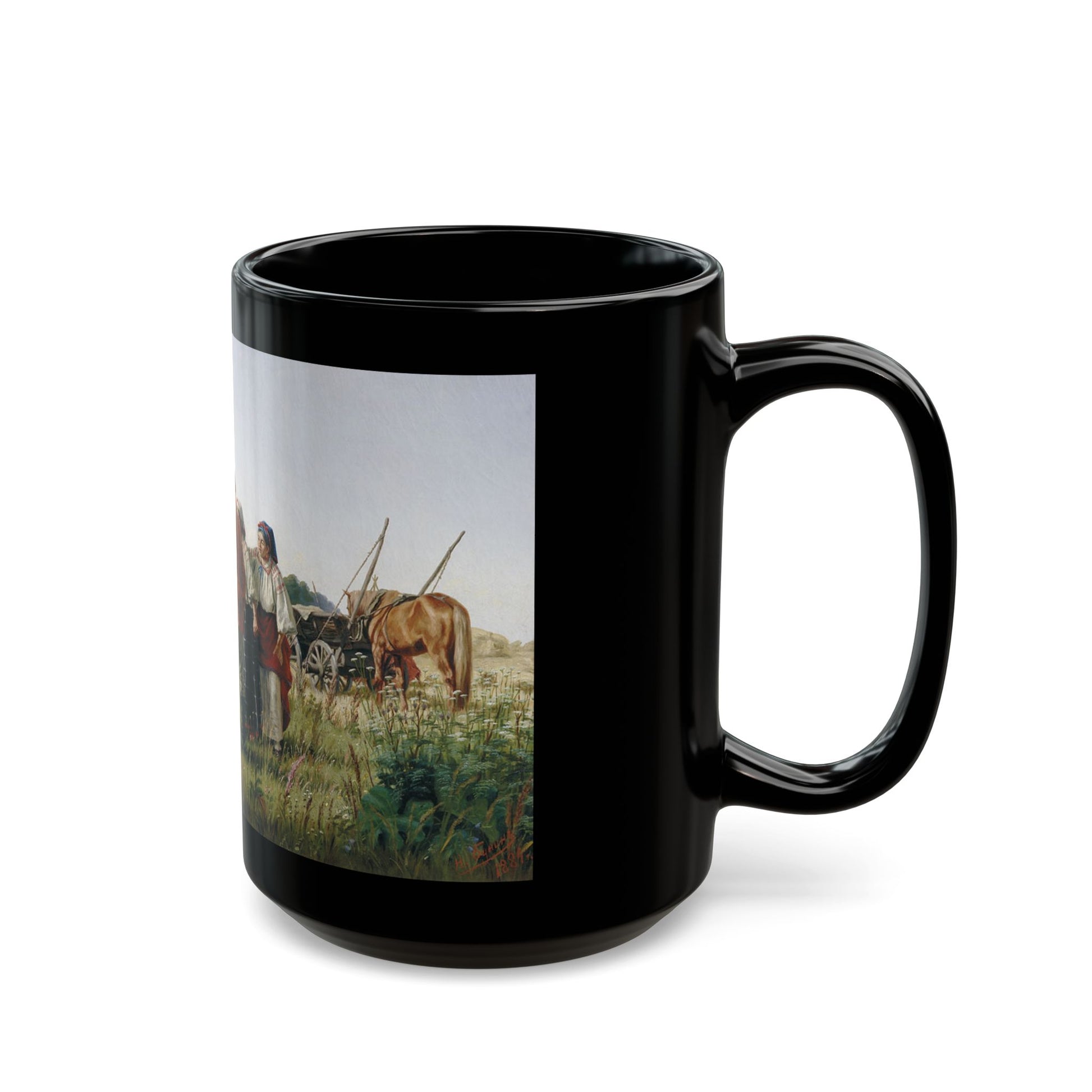 Narkiz Nikolaevich Bunin (1856-1912) Uninvited Criticism - Black Coffee Mug-Go Mug Yourself