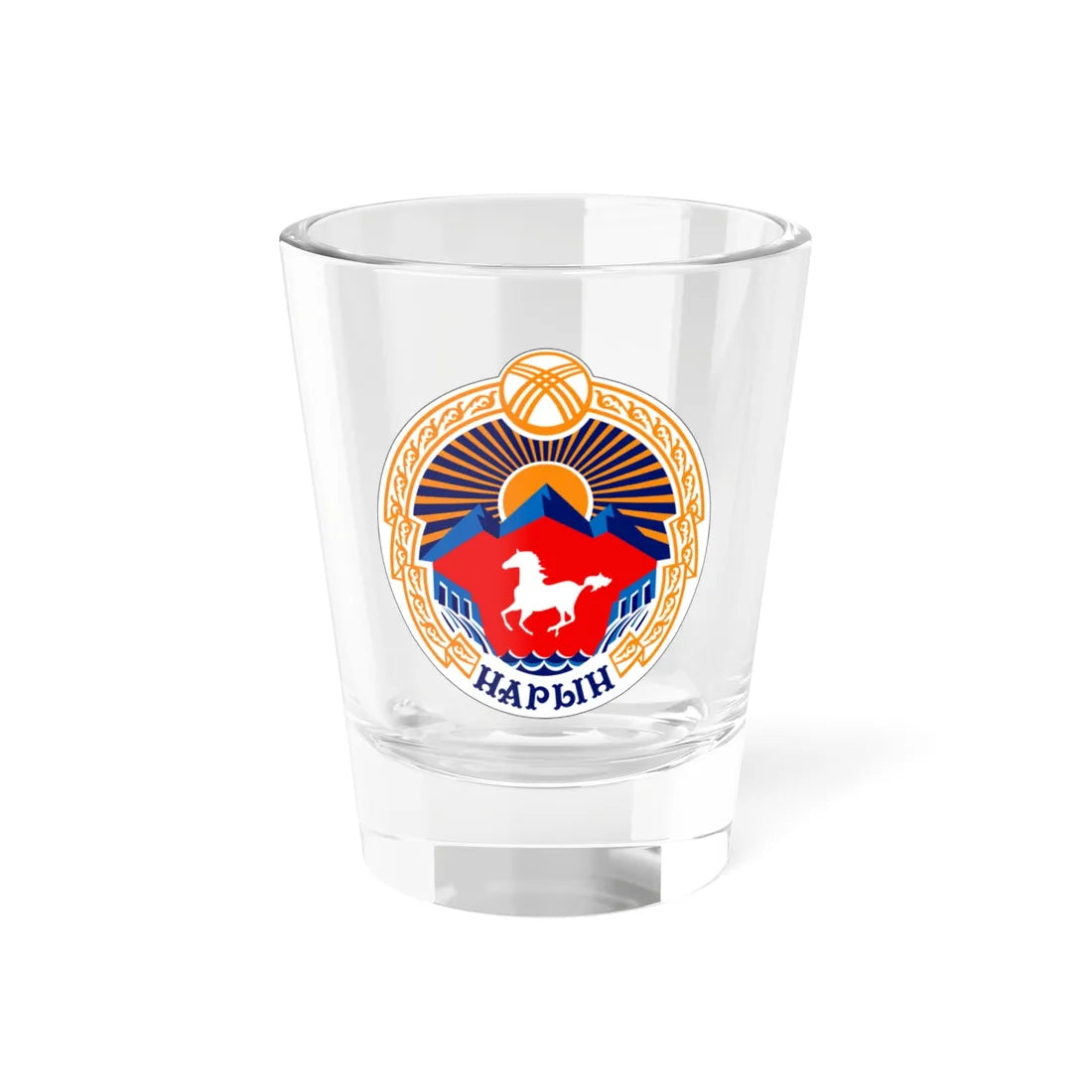 Naryn coa (Kyrgyzstan) (Coat of Arms) Shot Glass 1.5oz 1.5oz - Go Mug Yourself