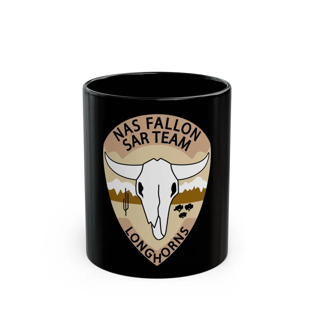 NAS Fallon SAR Longhorns (U.S. Navy) Black Coffee Mug-11oz-Go Mug Yourself