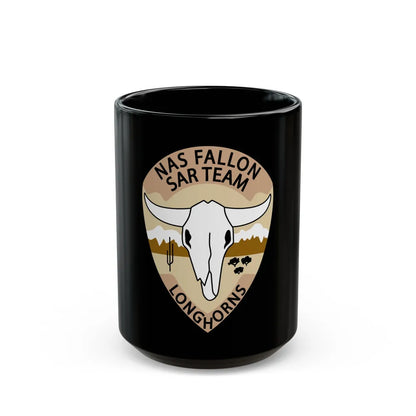 NAS Fallon SAR Longhorns (U.S. Navy) Black Coffee Mug-15oz-Go Mug Yourself