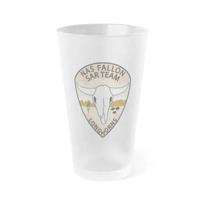 NAS Fallon SAR Longhorns (U.S. Navy) Frosted Pint Glass 16oz-Go Mug Yourself