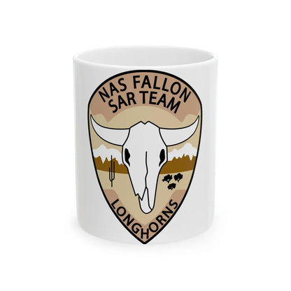 NAS Fallon SAR Longhorns (U.S. Navy) White Coffee Mug-11oz-Go Mug Yourself