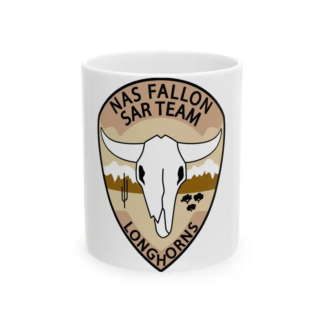 NAS Fallon SAR Longhorns (U.S. Navy) White Coffee Mug 11oz - Go Mug Yourself