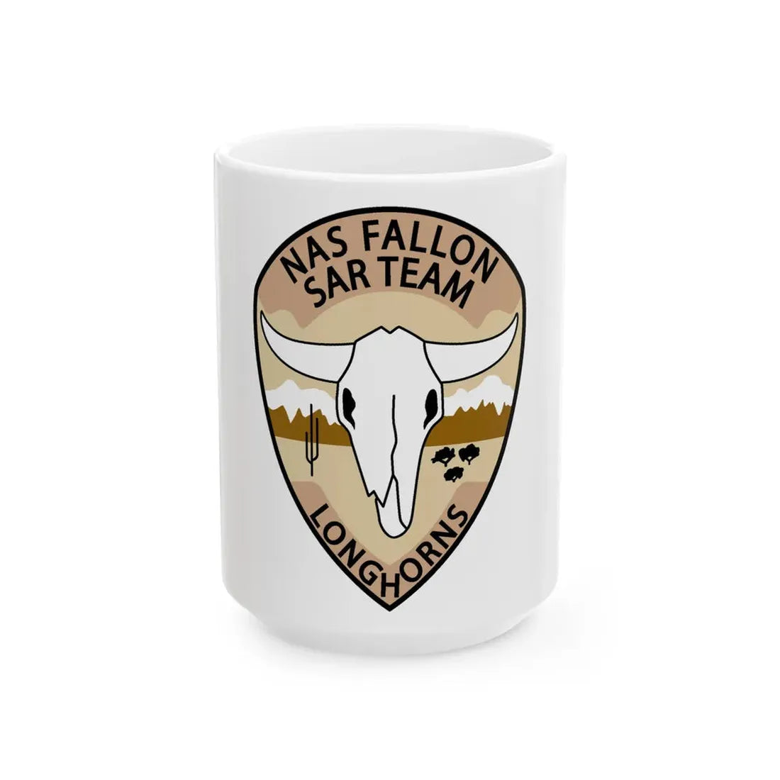 NAS Fallon SAR Longhorns (U.S. Navy) White Coffee Mug 15oz - Go Mug Yourself