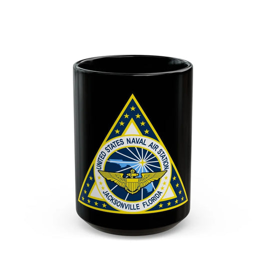 NAS Jacksonville FL (U.S. Navy) Black Coffee Mug-15oz-Go Mug Yourself