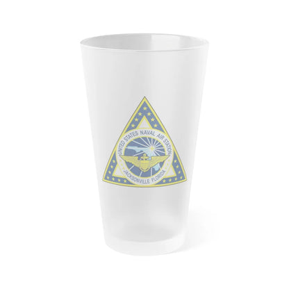 NAS Jacksonville FL (U.S. Navy) Frosted Pint Glass 16oz-Go Mug Yourself