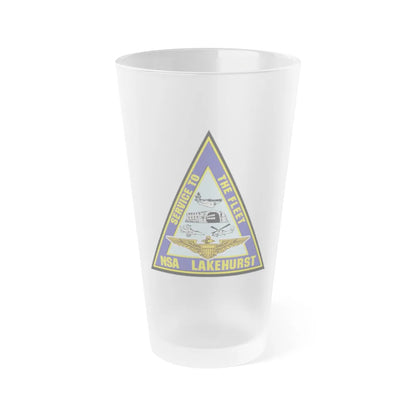 NAS Lakehurst (U.S. Navy) Frosted Pint Glass 16oz-Go Mug Yourself