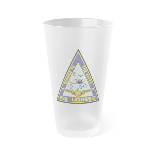 NAS Lakehurst (U.S. Navy) Frosted Pint Glass 16oz-Go Mug Yourself