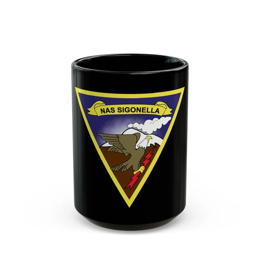 NAS Sigonella (U.S. Navy) Black Coffee Mug-15oz-Go Mug Yourself