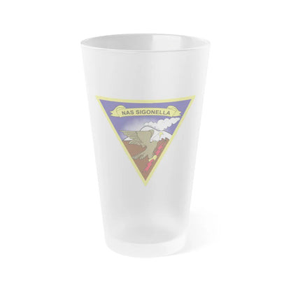 NAS Sigonella (U.S. Navy) Frosted Pint Glass 16oz-Go Mug Yourself