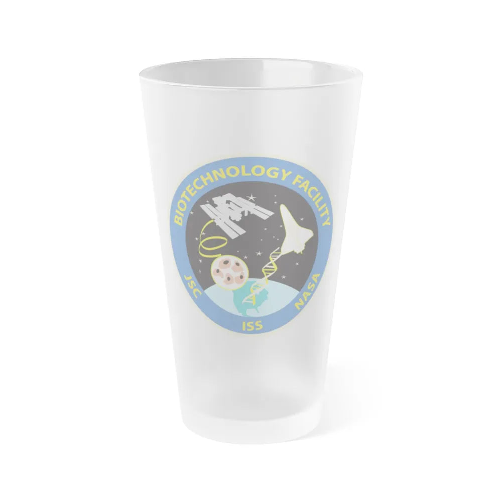 NASA Biotechnology Facility Science and Engineering Research and Development BTF Laboratory at the Johnson Space Center - Frosted Pint Glass 16oz-16oz-Frosted-Go Mug Yourself