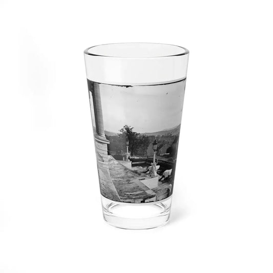 Nashville, Tenn. Steps Of The Capitol With Covered Guns; Vista Of The City Beyond (U.S. Civil War) Pint Glass 16oz 16oz - Go Mug Yourself