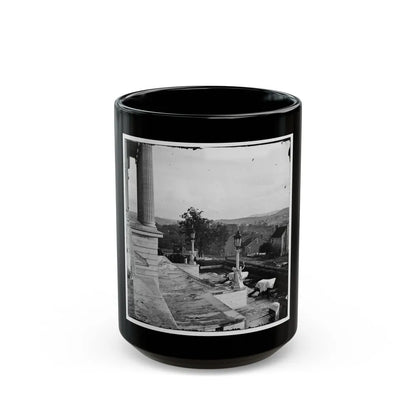 Nashville, Tenn. Steps Of The Capitol With Covered Guns; Vista Of The City Beyond (U.S. Civil War) Black Coffee Mug-15oz-Go Mug Yourself