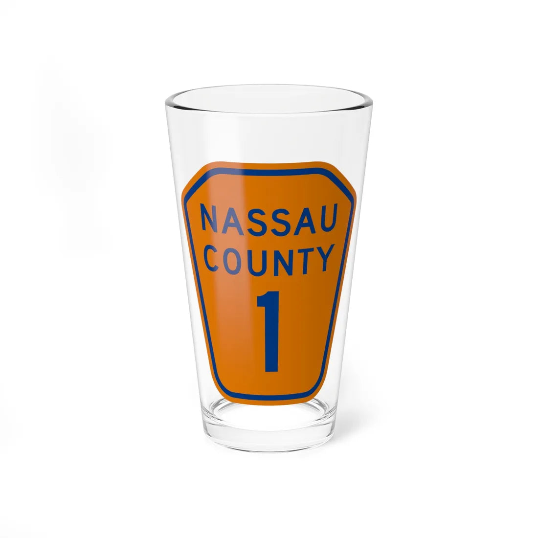 Nassau County 1 NY (New York) (Road Sign) Pint Glass 16oz 16oz - Go Mug Yourself