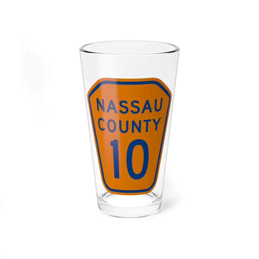 Nassau County 10 NY (New York) (Road Sign) Pint Glass 16oz 16oz - Go Mug Yourself
