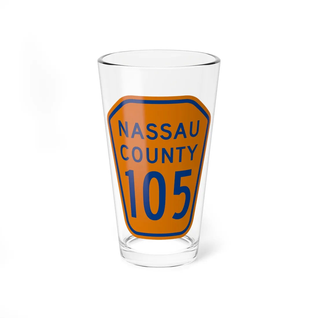 Nassau County 105 NY (New York) (Road Sign) Pint Glass 16oz 16oz - Go Mug Yourself