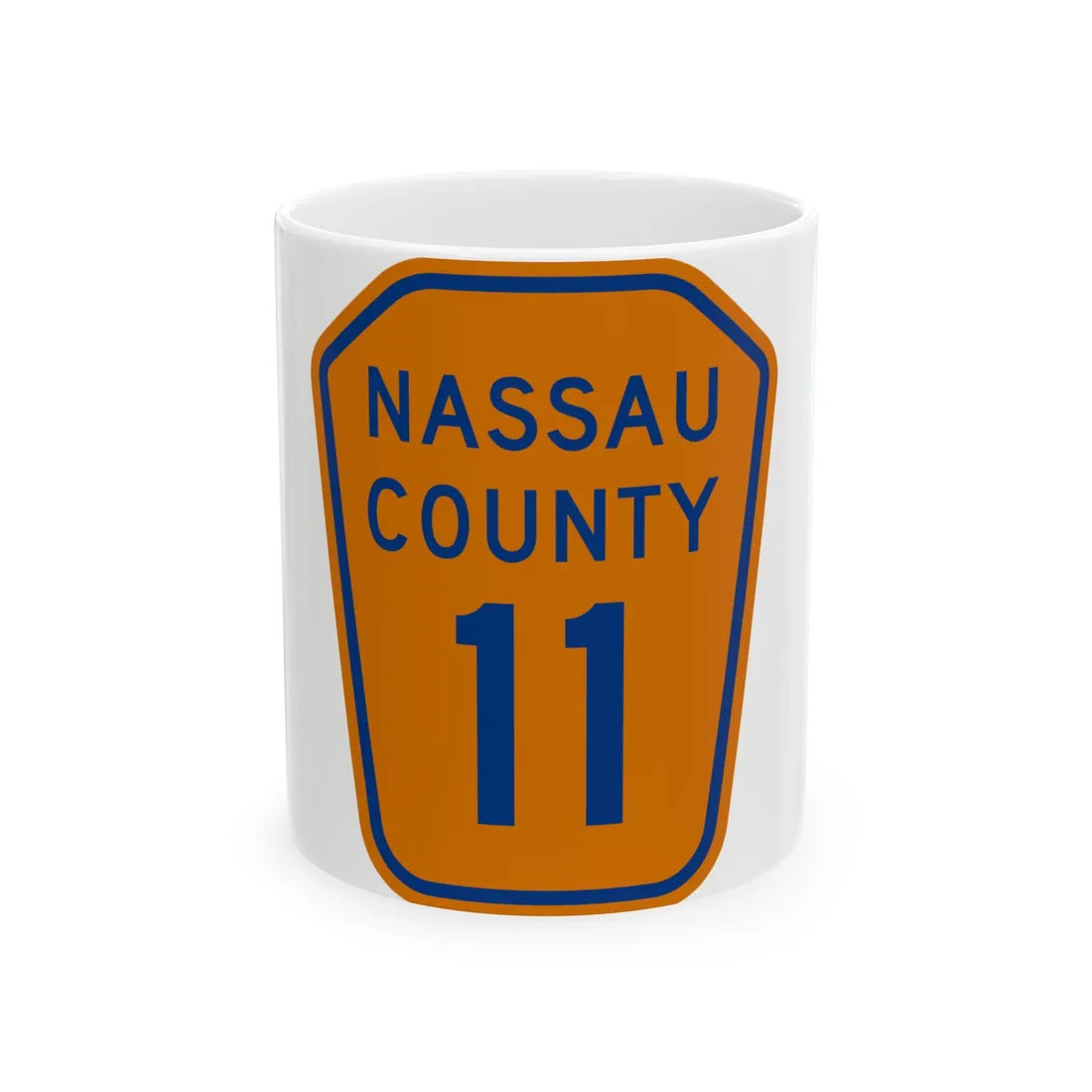 Nassau County 11 NY (New York) (Road Sign) White Coffee Mug 11oz - Go Mug Yourself