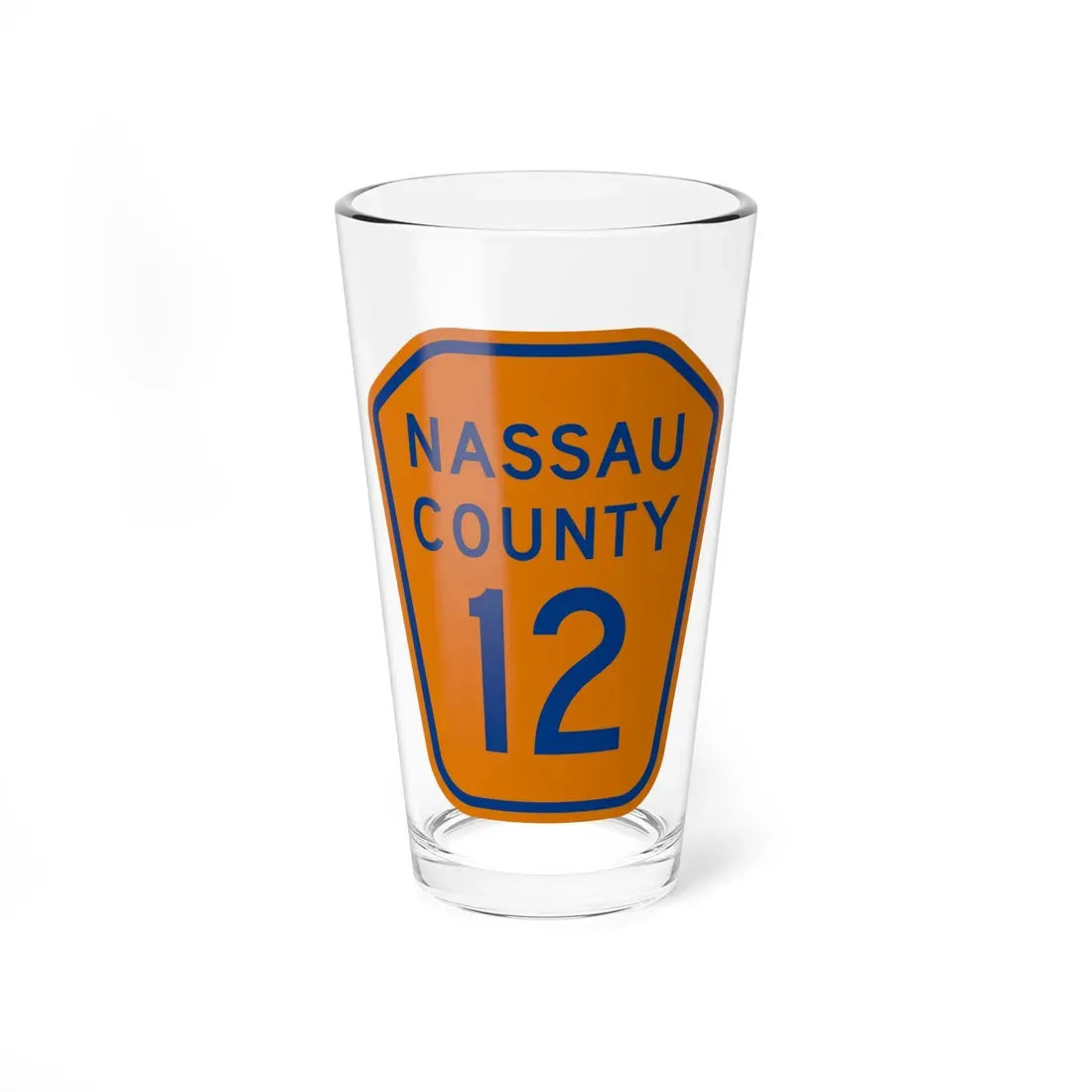 Nassau County 12 NY (New York) (Road Sign) Pint Glass 16oz 16oz - Go Mug Yourself