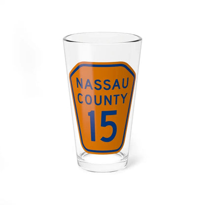 Nassau County 15 NY (New York) (Road Sign) Pint Glass 16oz 16oz - Go Mug Yourself