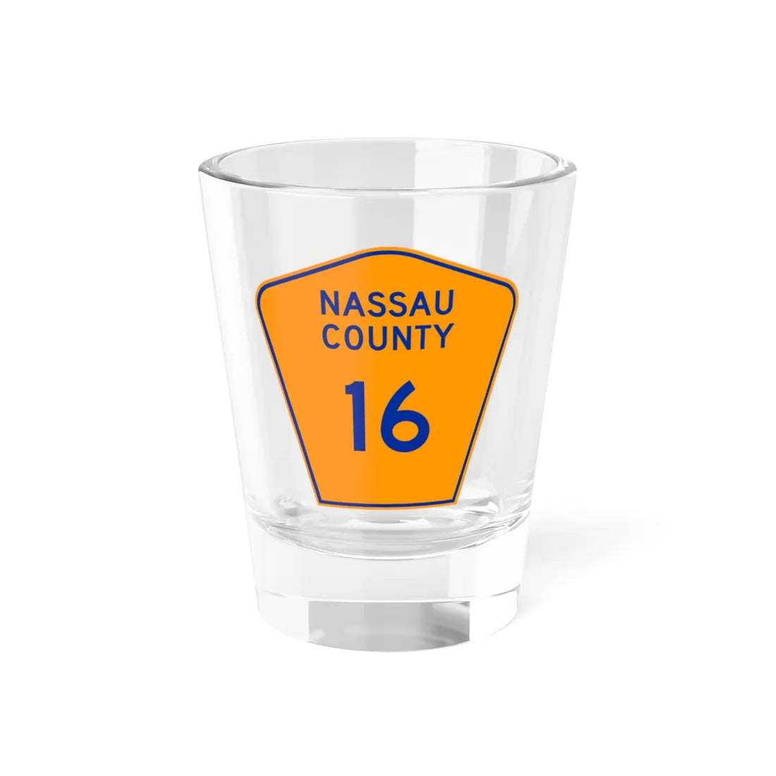 Nassau County 16 NY (New York) (Road Sign) Shot Glass 1.5oz 1.5oz - Go Mug Yourself