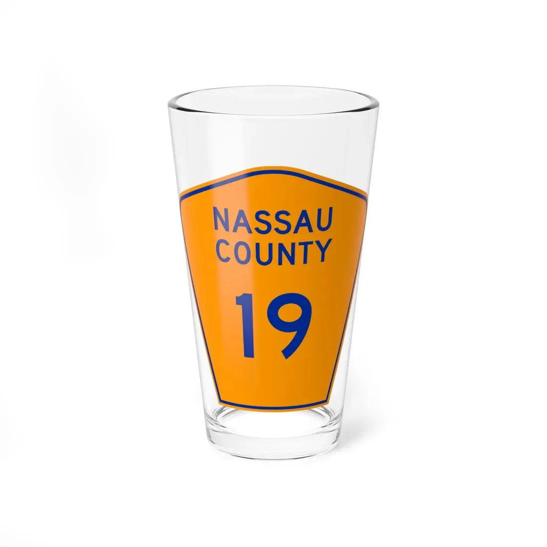 Nassau County 19 NY (New York) (Road Sign) Pint Glass 16oz 16oz - Go Mug Yourself
