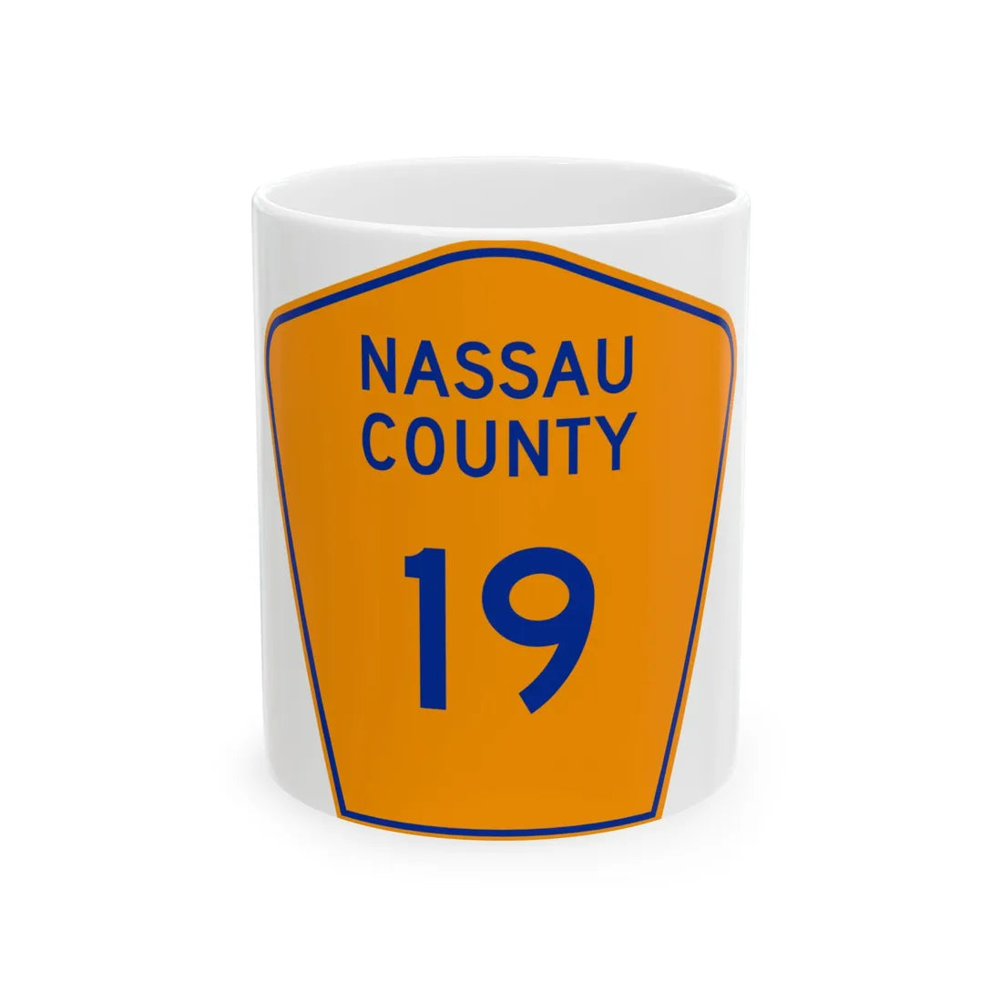 Nassau County 19 NY (New York) (Road Sign) White Coffee Mug 11oz - Go Mug Yourself