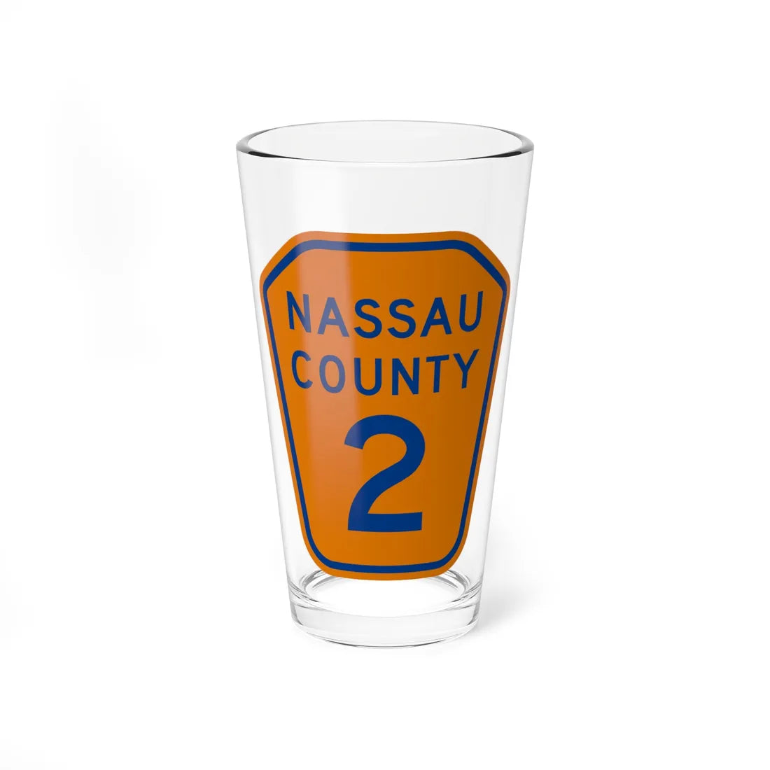 Nassau County 2 NY (New York) (Road Sign) Pint Glass 16oz - Go Mug Yourself